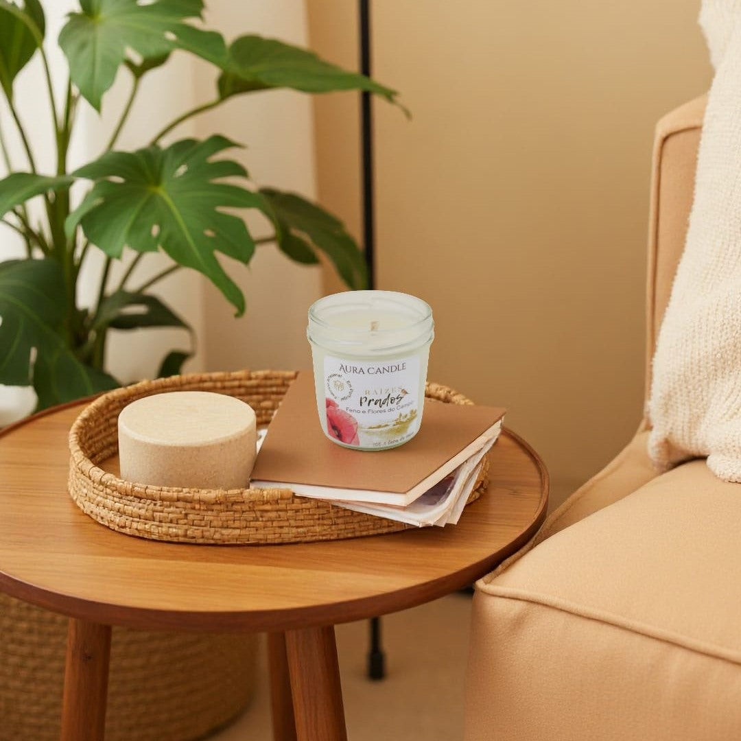 Prados -  Vela Artesanal Aromática de Flores do Campo e Feno