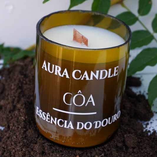 Vela Aromática Côa – Chá Branco & Aloé Vera para Tranquilidade e Leveza | Inspirado no Rio Côa